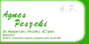 agnes peszeki business card
